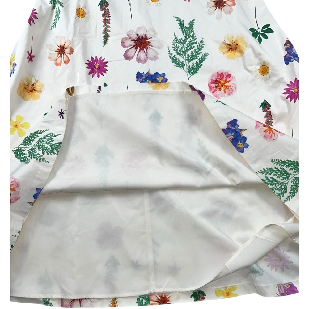 Talbots Petite Sateen Fit & Flare Dress Floral Meadow Halter Sleeveless 12P - Picture 13 of 16